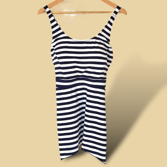 Denim & Co. Beach Other - Denim & Co. Beach Handkerchief Hem Tankini Skirt Set Navy Stripe Size US 20